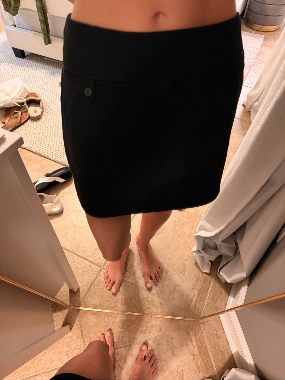 STAUD Black Mini Skirt with Subtle Pocket Detail